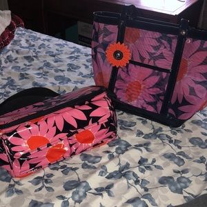 VERA BRADLEY MESH SUNFLOWER BAG AND LUNCH BOX SET